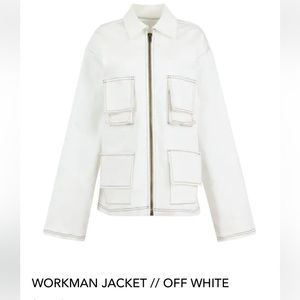 MENS NWT Laina Rauma Off-White Workman Utility Jacket  oversized Jean Machine